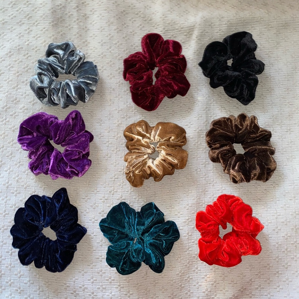 Large Multicolored Velvet Scrunchies